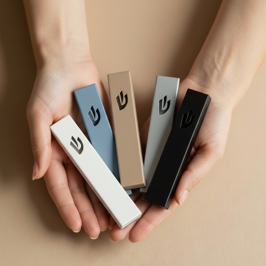 Classic Stainless Steel Mezuzah – Minimalist Judaica - Sweetheart Series