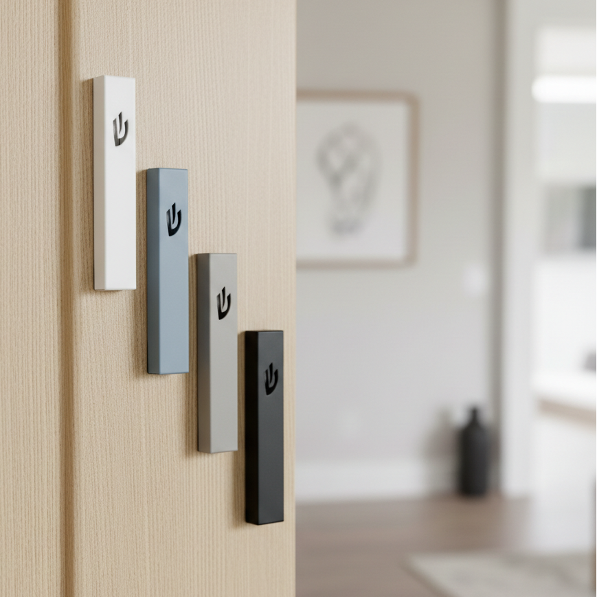 Classic Stainless Steel Mezuzah – Minimalist Judaica - Sweetheart Series