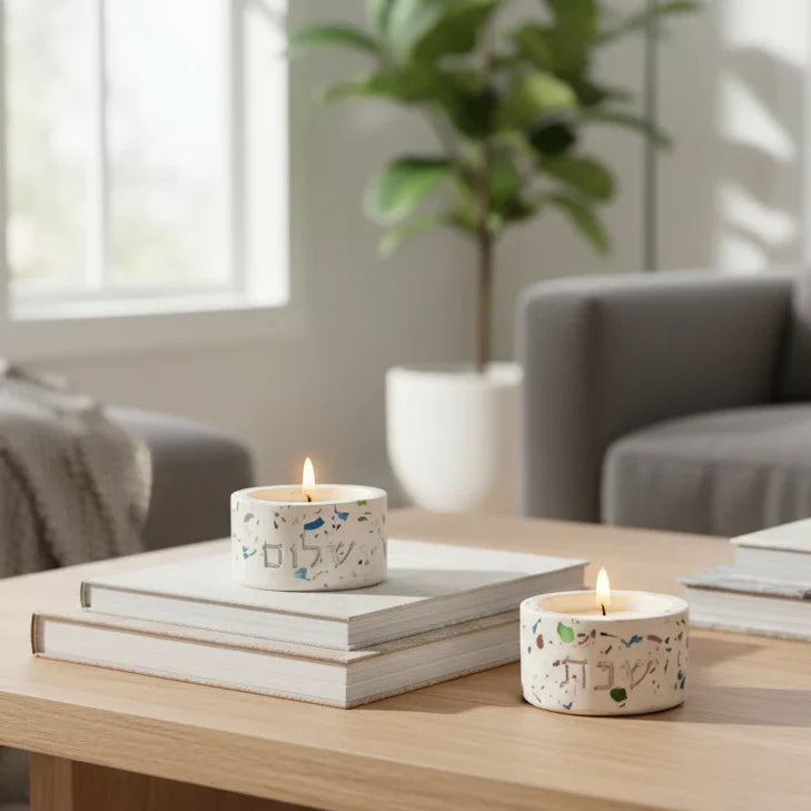 Terrazzo Shabbat Candle Holder Pair – Terrazzo Series