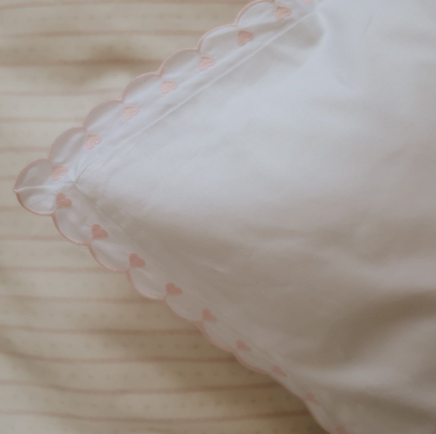 Embroidered Hearts Toddler Pillow - Pink
