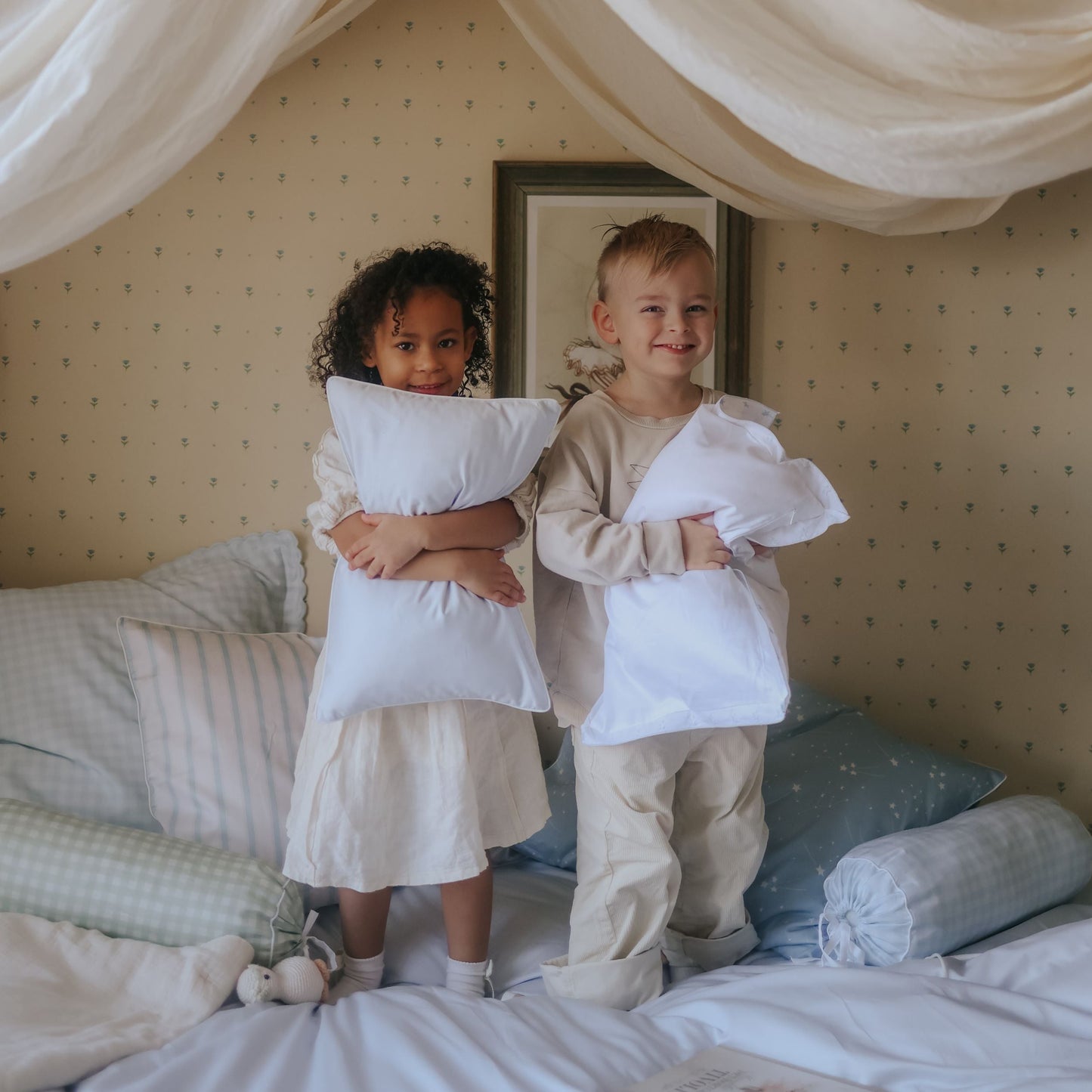 Classic Piped Toddler Pillow - Blue