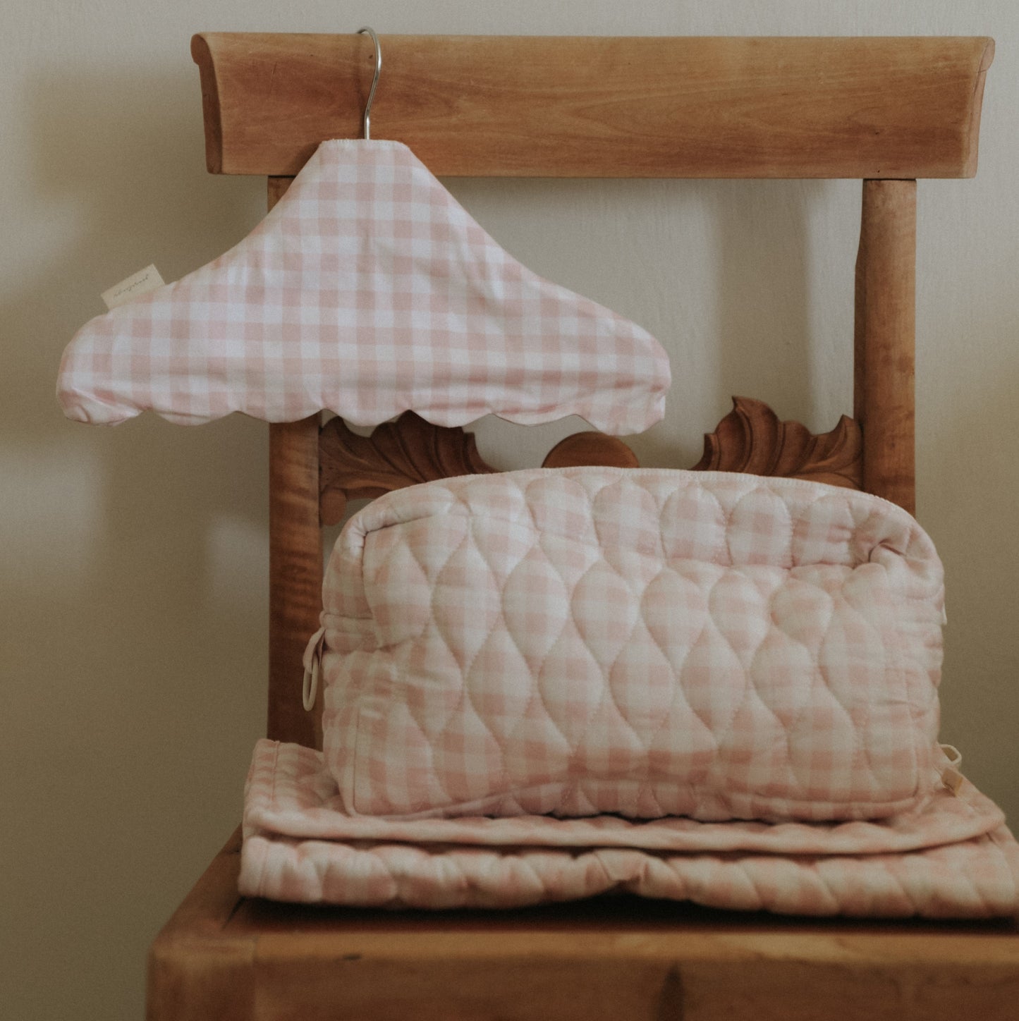 Toiletry Pouch - Pink Gingham