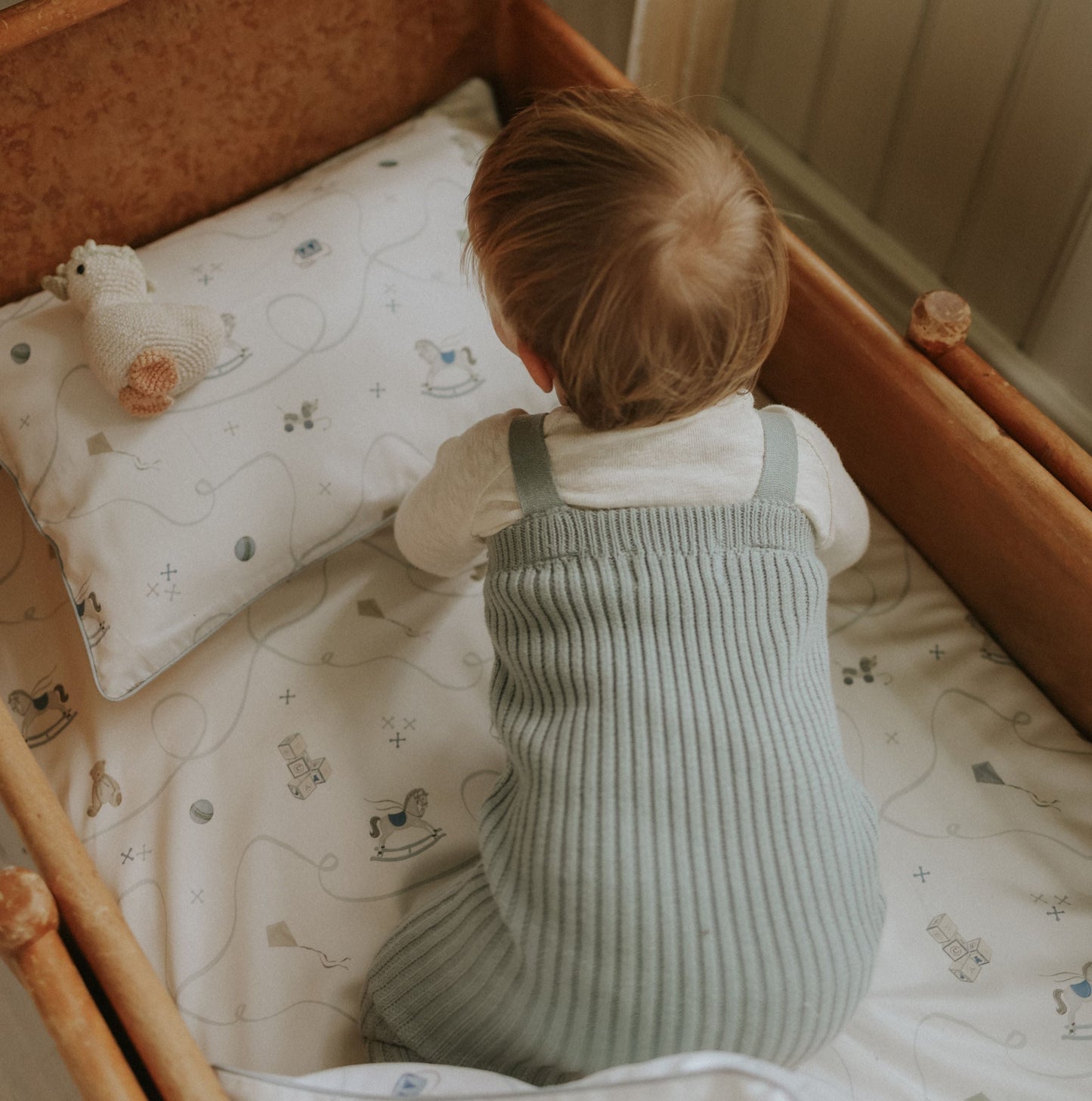 Little Toy Chest Toddler Pillow - Ivory