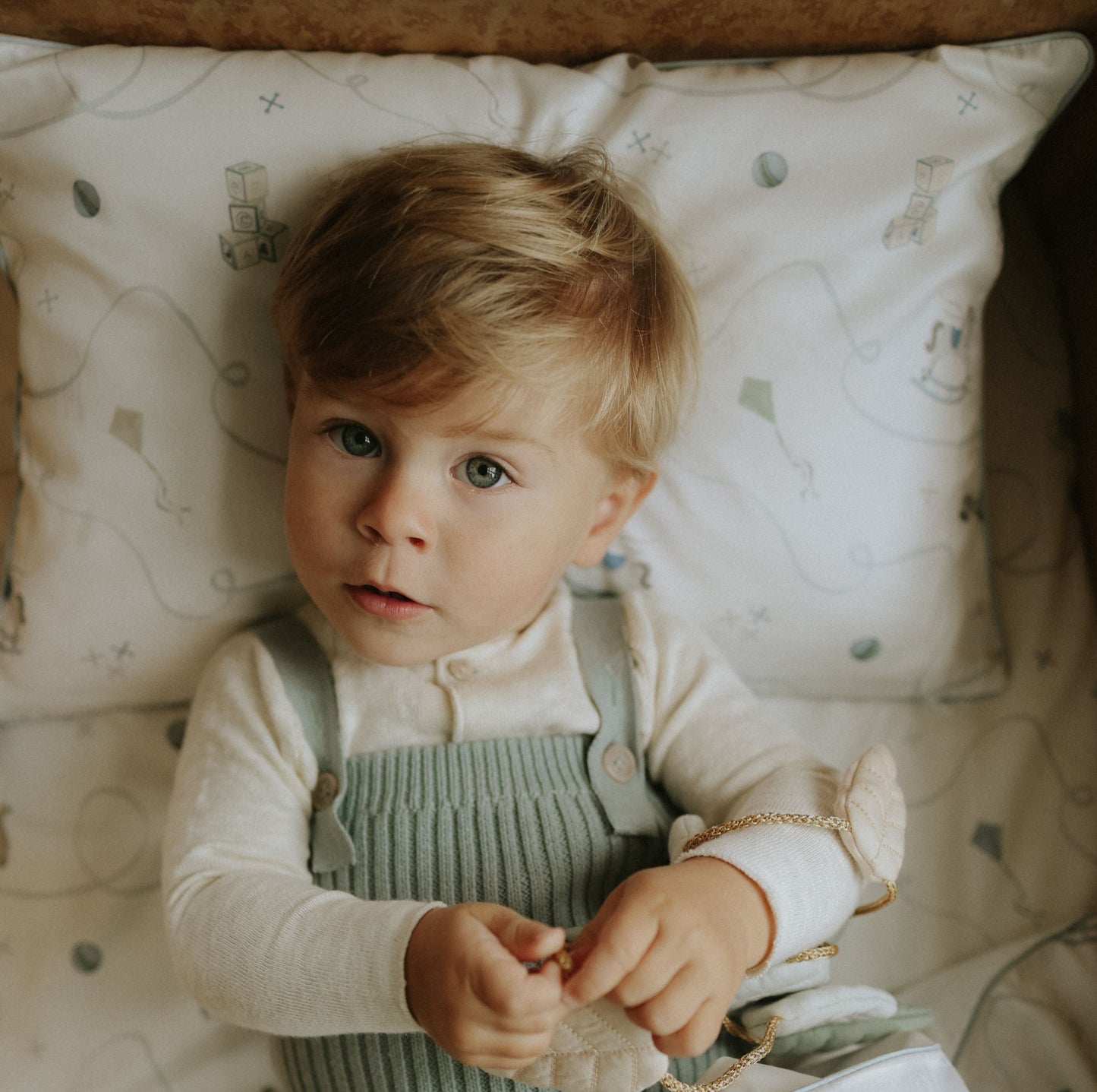 Little Toy Chest Toddler Pillow - Ivory