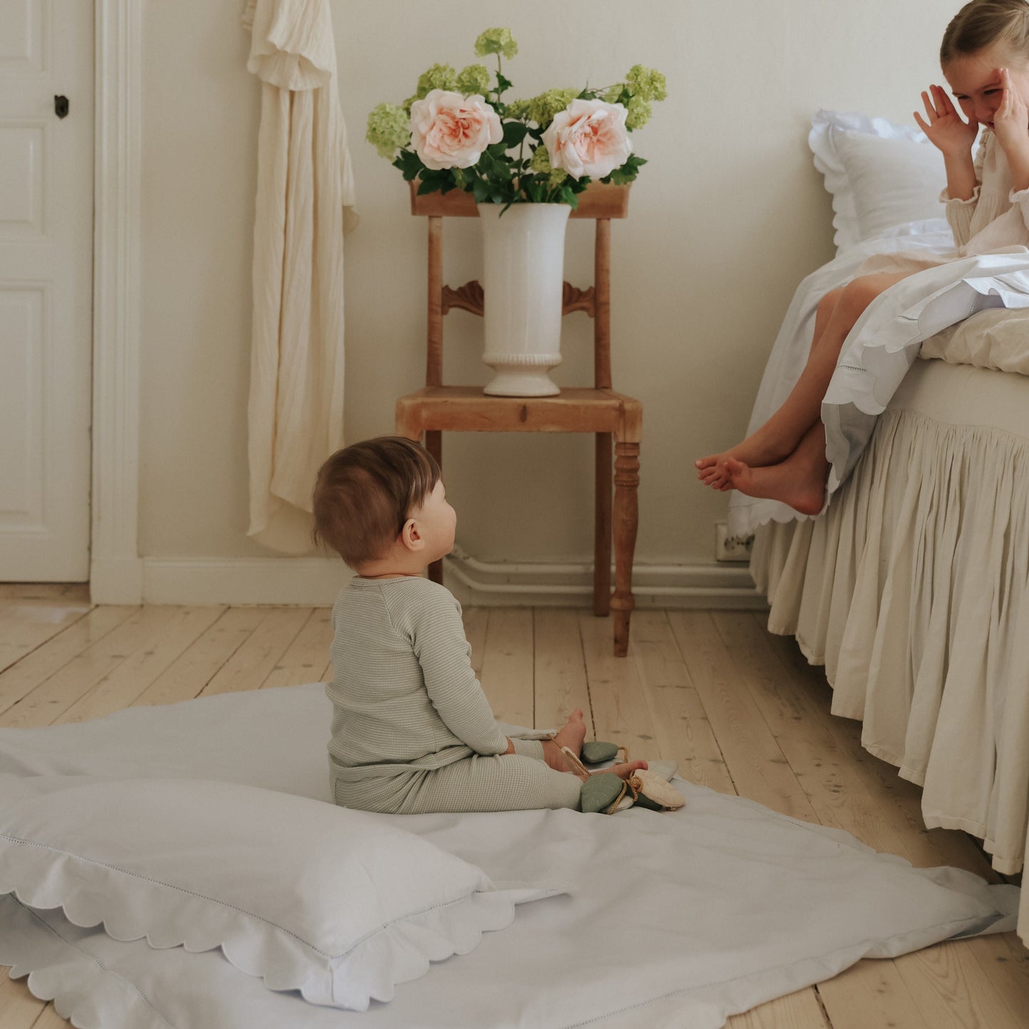 Scalloped Starlight Baby Duvet - Blue