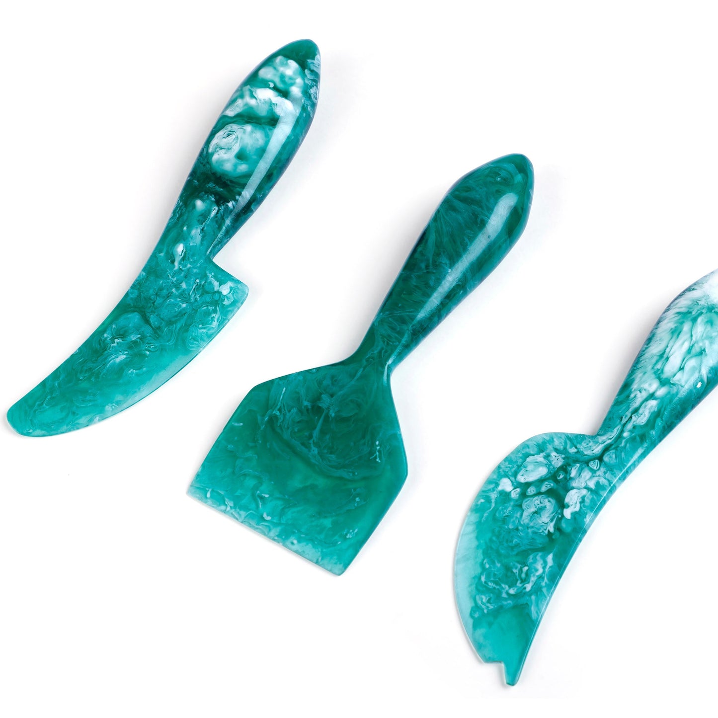 Resin Cheese Knife, Green (Set of 3)- 6 Inches