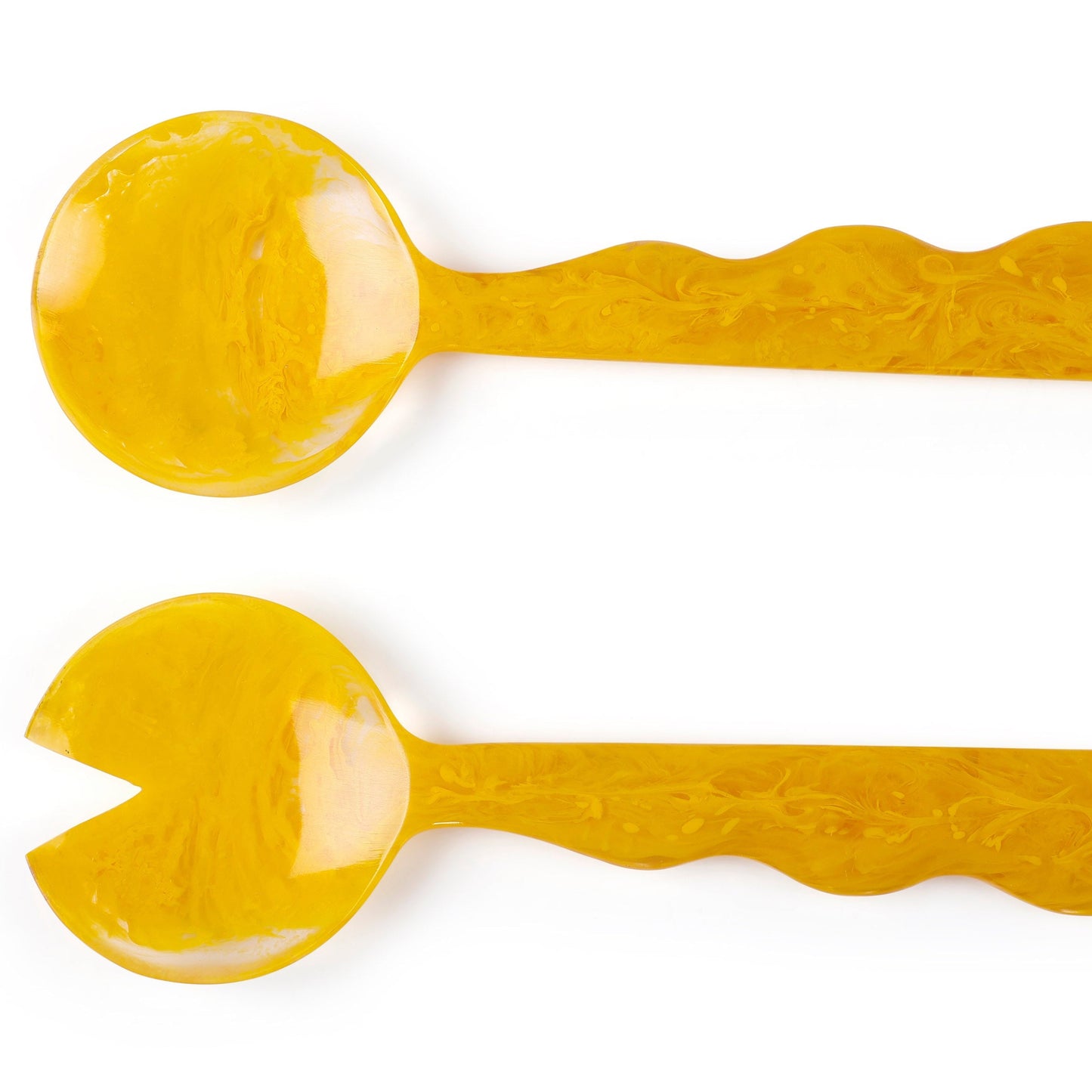 Resin Salad Server- Mustard (Set of 2), 12.40 x 3.93 Inches