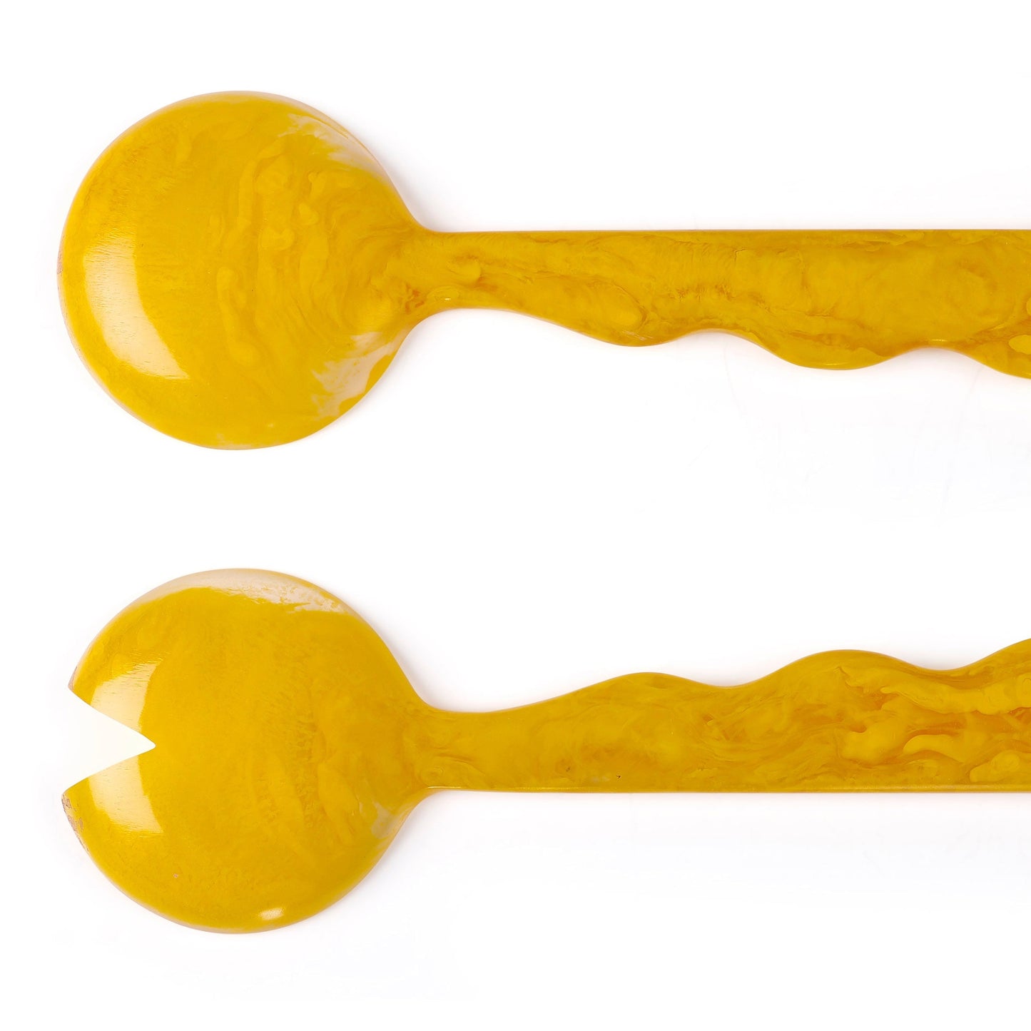 Resin Salad Server- Mustard (Set of 2), 12.40 x 3.93 Inches