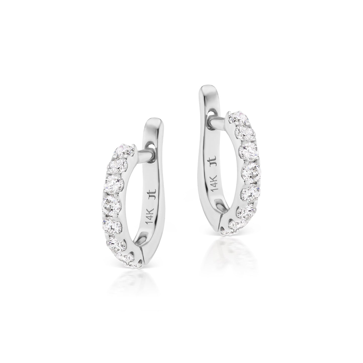 Slim Pavé Diamond Huggies