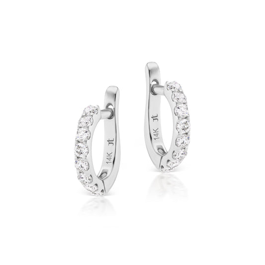 Slim Pavé Diamond Huggies