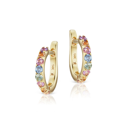 Slim Pavé Pastel Sapphire Huggies