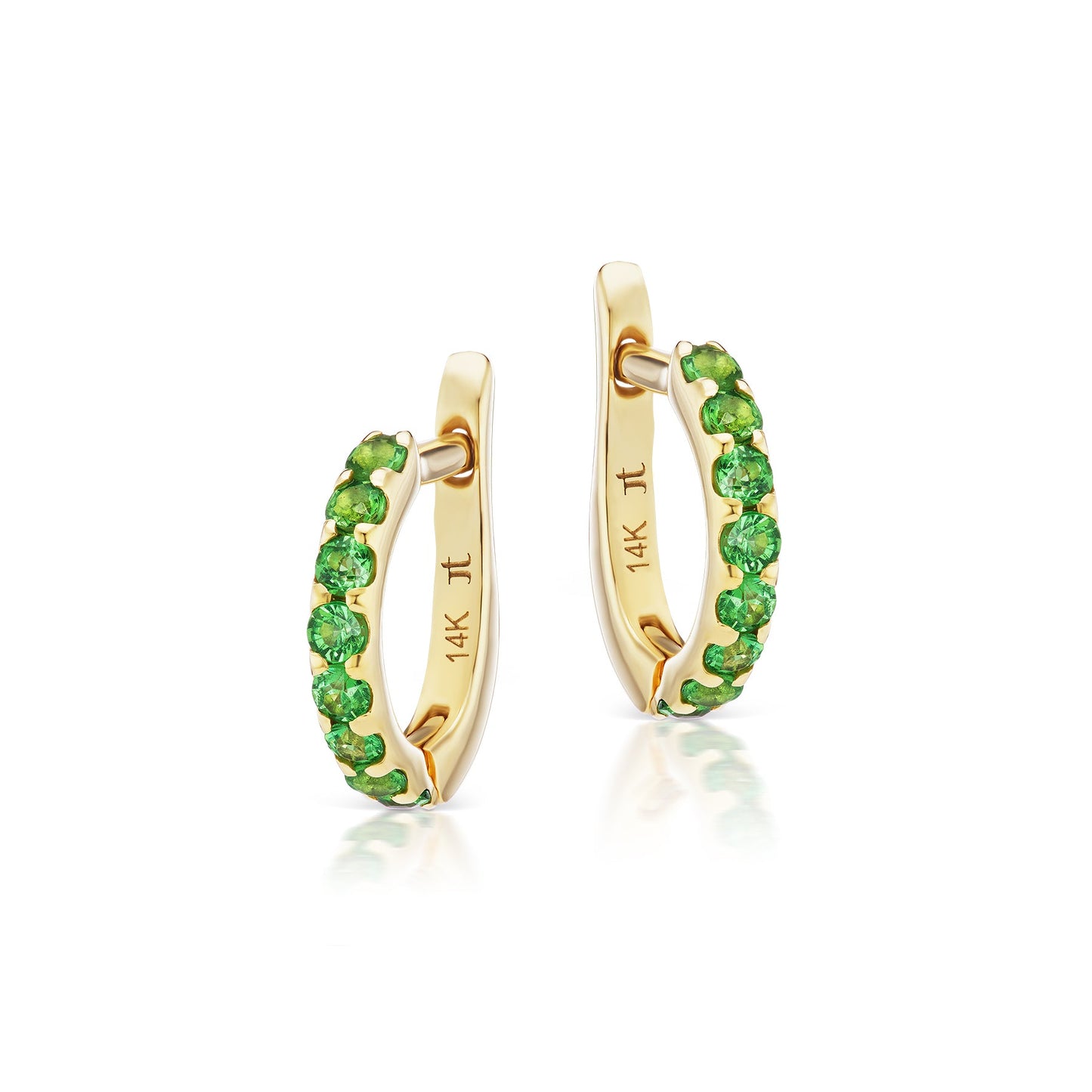 Slim Pavé Tsavorite Garnet Huggies