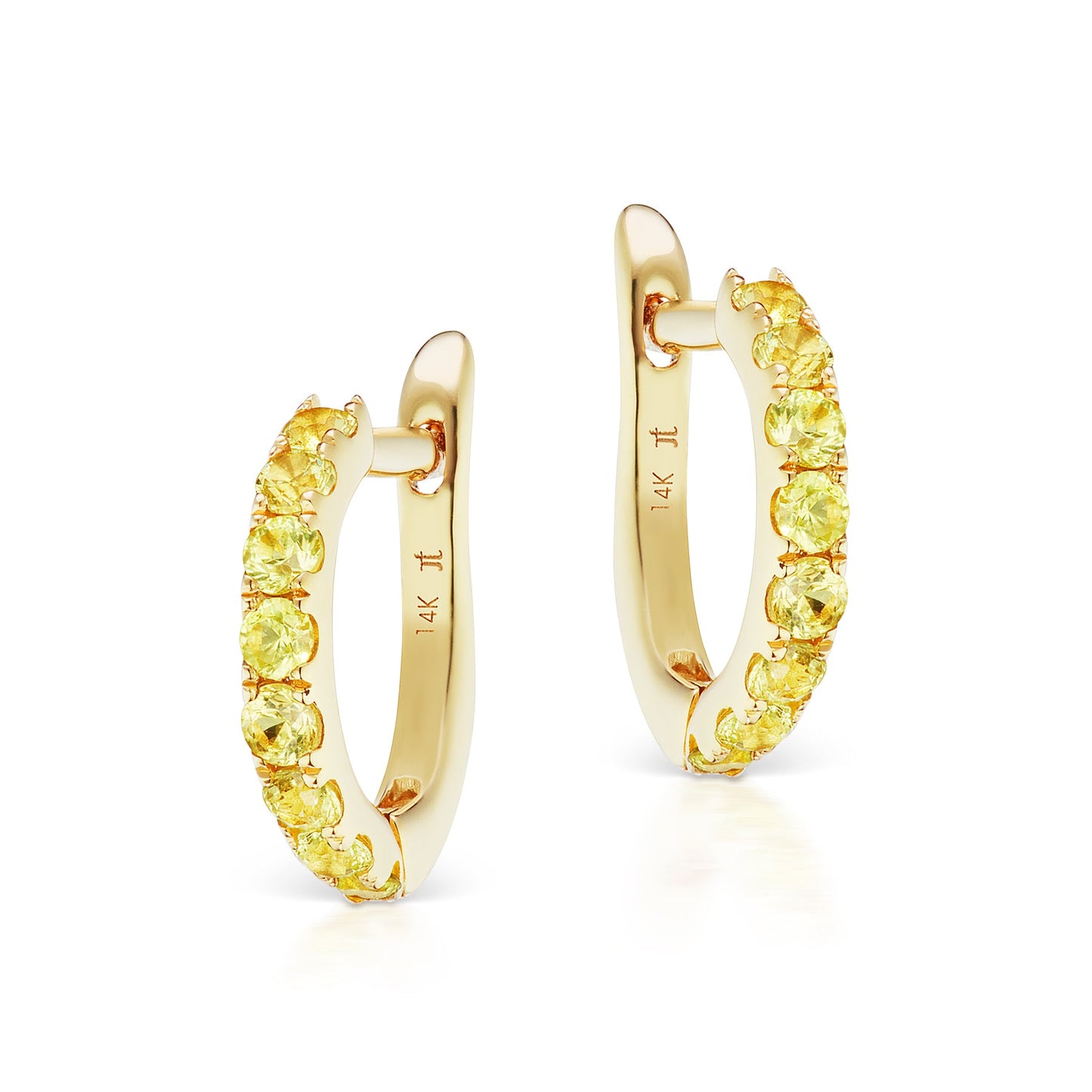 Slim Pavé Yellow Sapphire Huggies