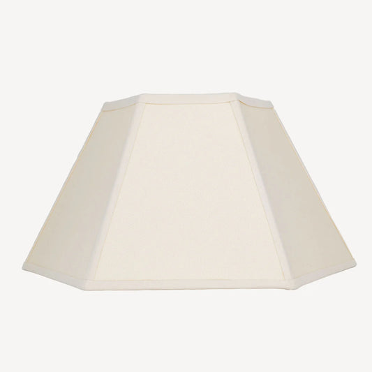 Hexagon Linen Lampshade, Cream Trim - Small