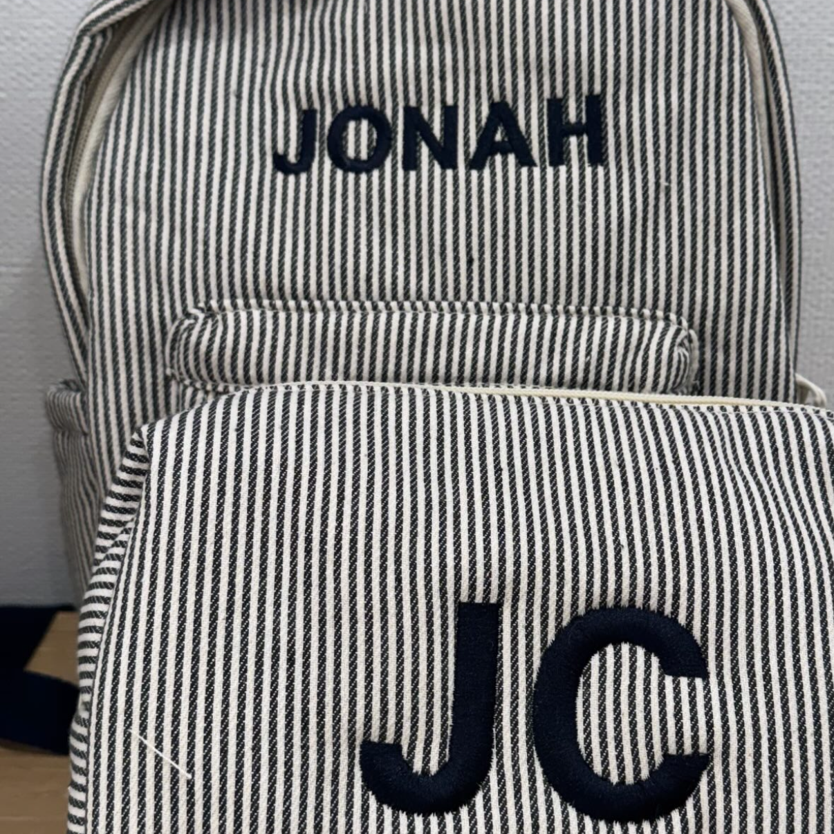 Embroidered Duffle, Pouch & Backpack Set- Evergreen