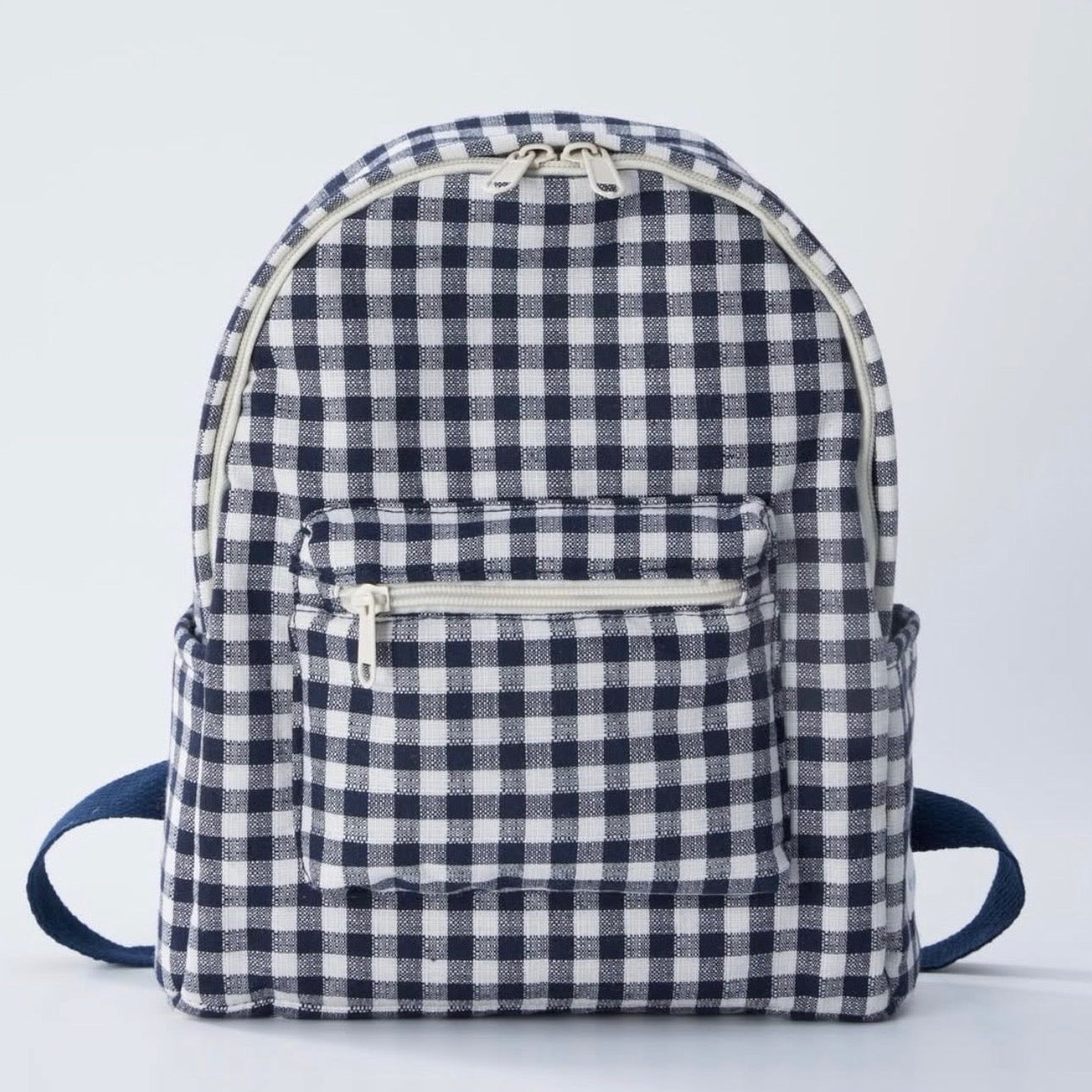 Embroidered Duffle, Pouch & Backpack Set- Navy Gingham