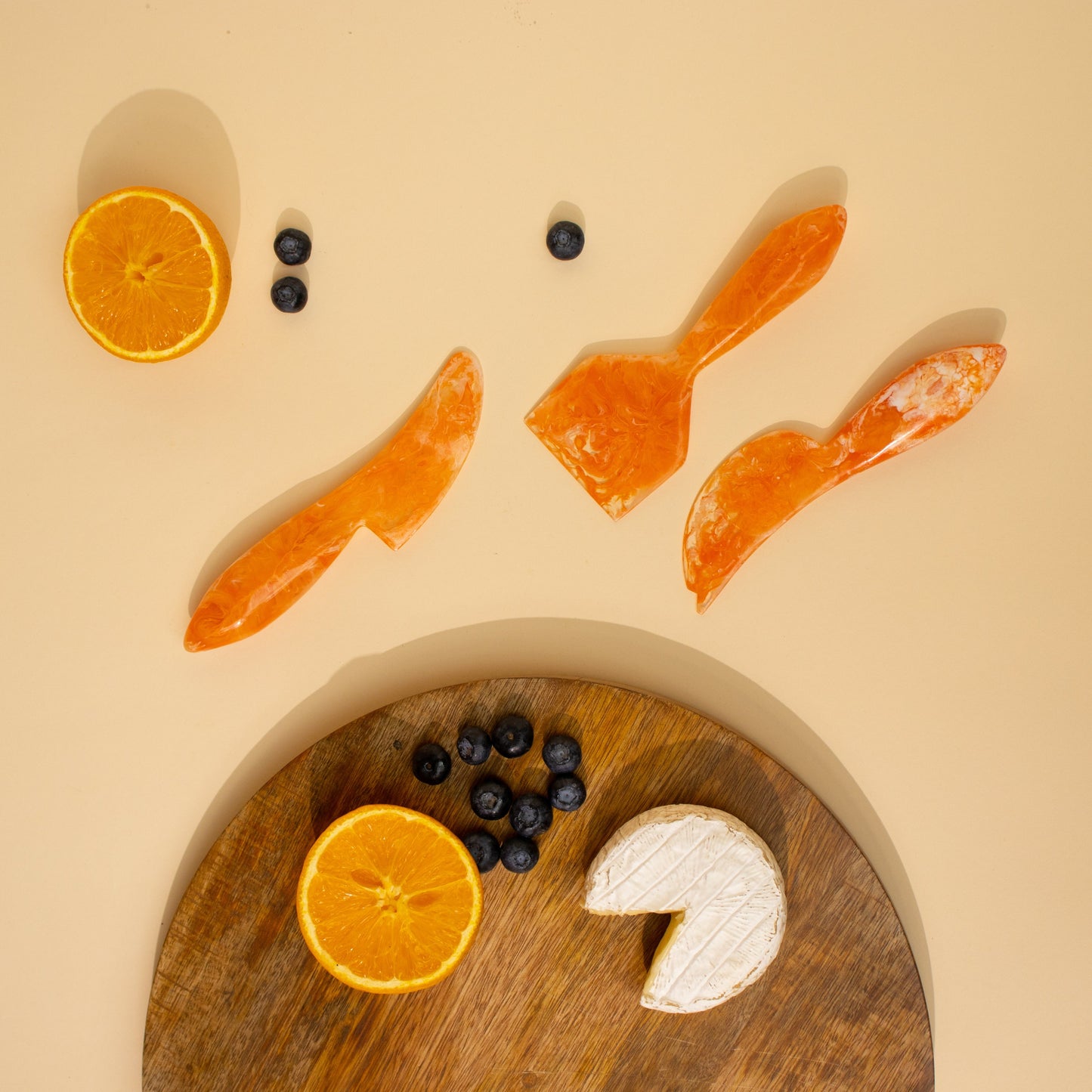 Resin Cheese Knife, Orange (Set of 3)  - 6 Inches