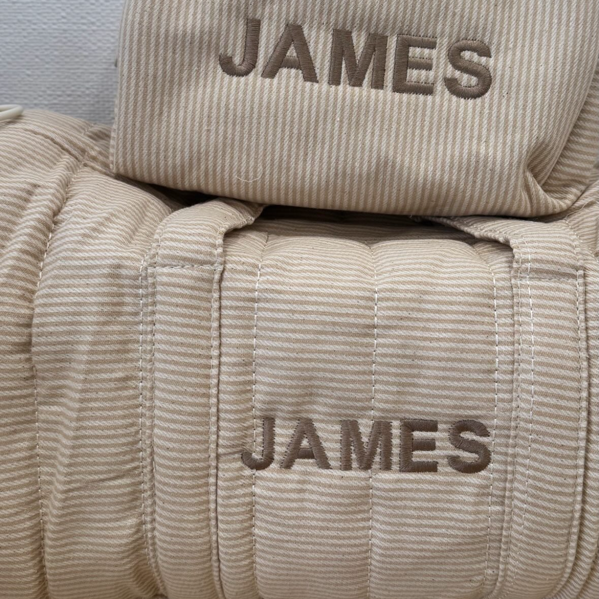 Embroidered Duffle, Pouch & Backpack Set- Dune