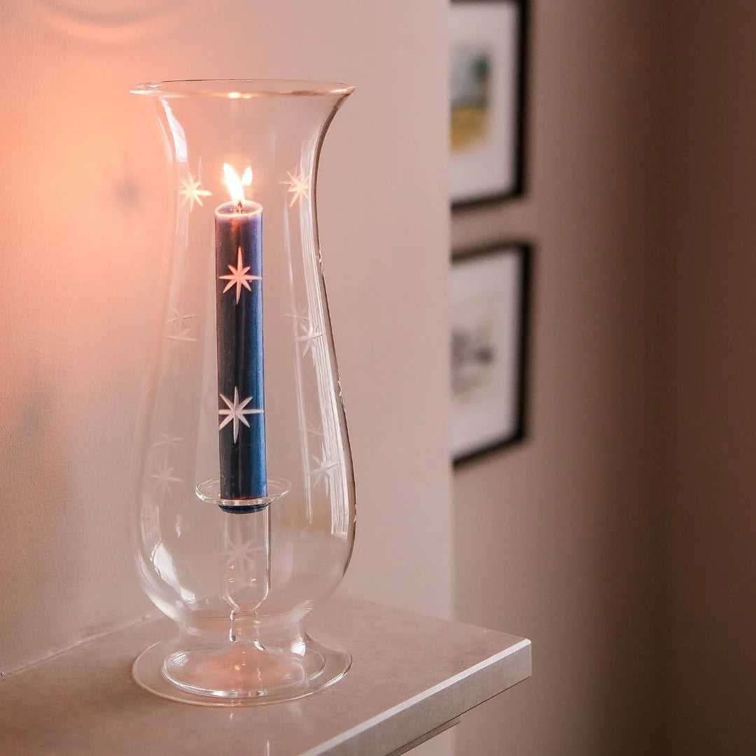 Celestial Glass Hurricane Lantern