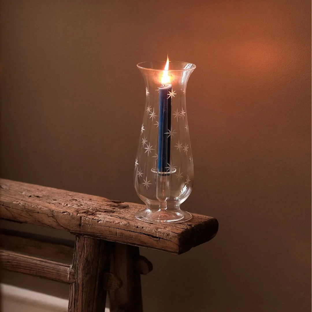 Celestial Glass Hurricane Lantern