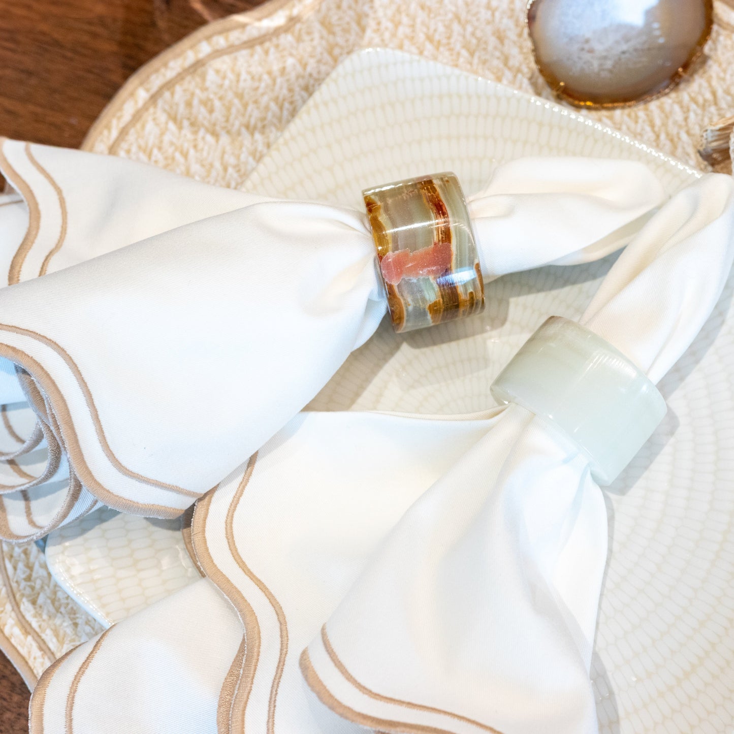 Green Napkin Rings  (Set of 2)