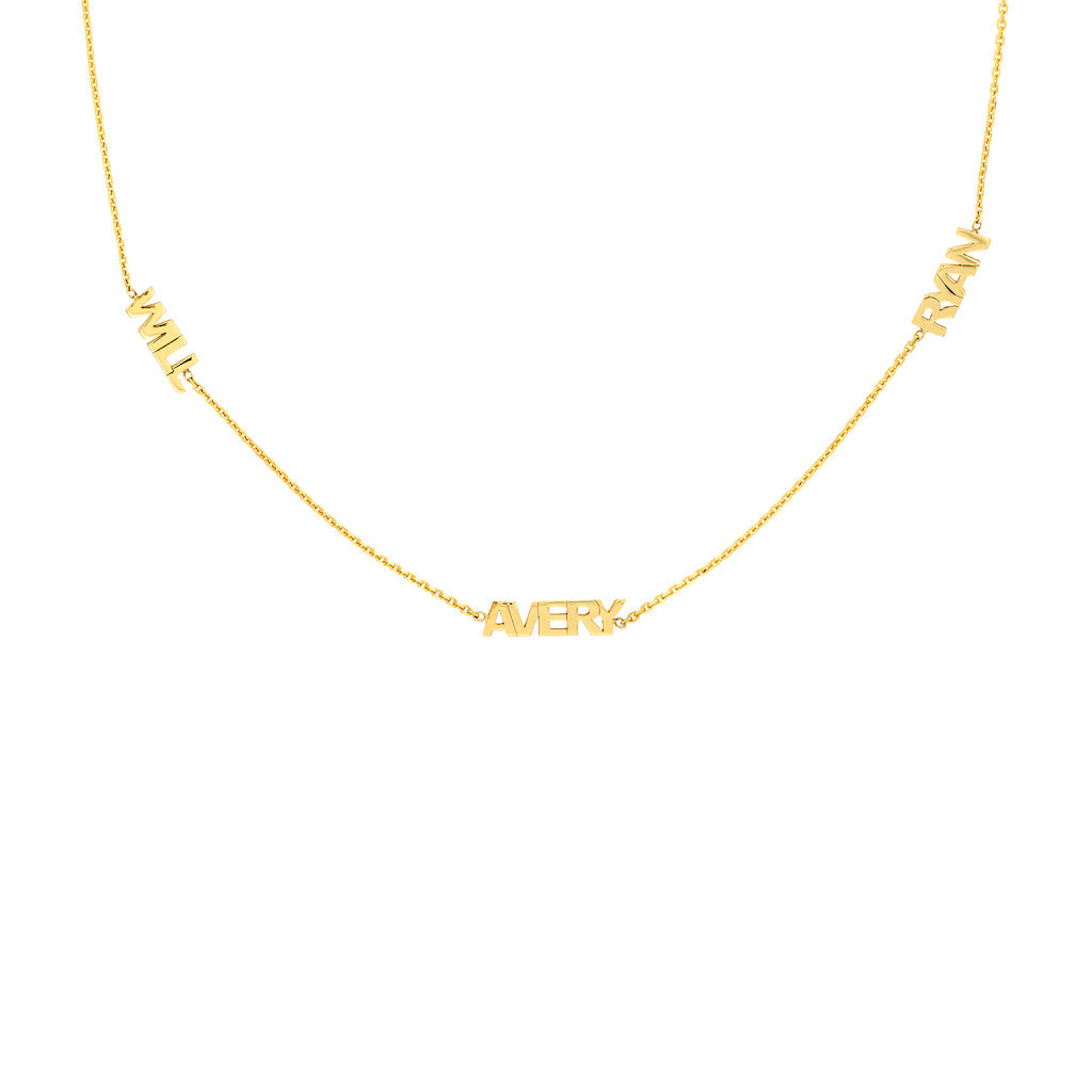 Multiple Mini Nameplate Necklace