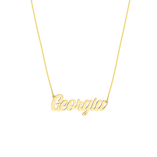Script Nameplate Necklace