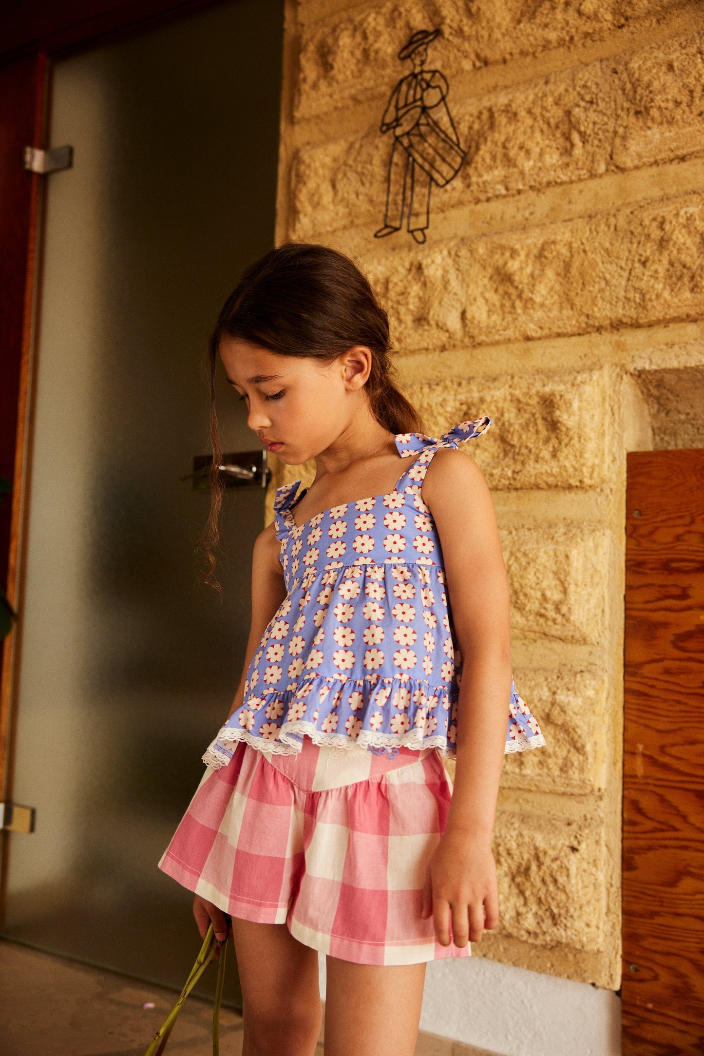 Marlow Short in Check Rose