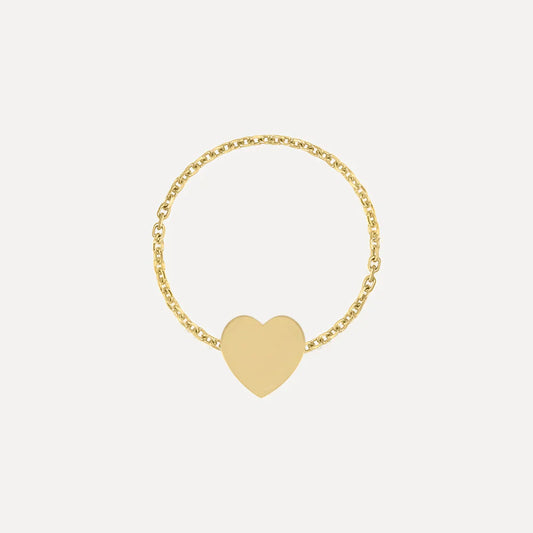 Mini Engraveable Heart Chain Ring