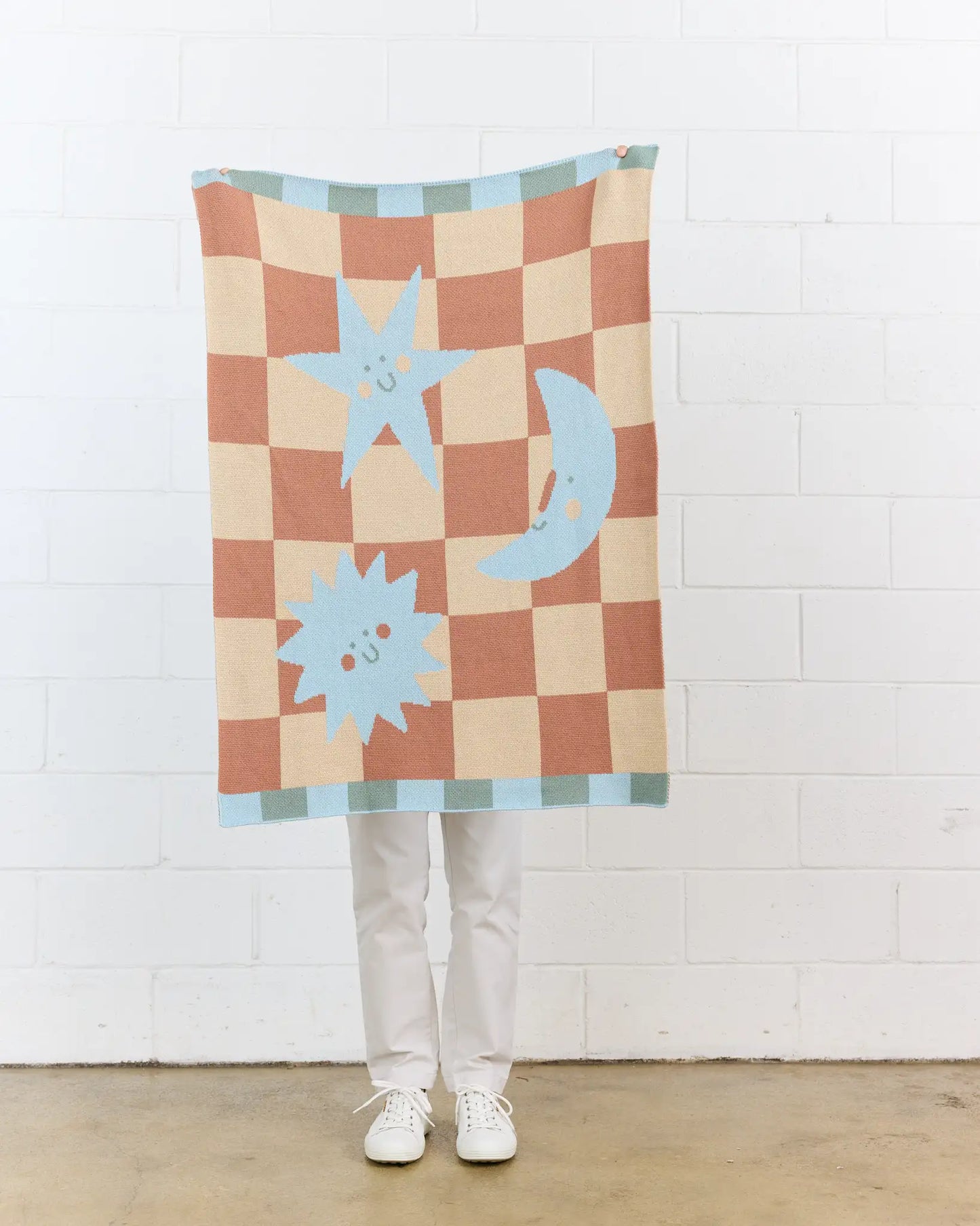 Moon + Stars Knit Mini Blanket