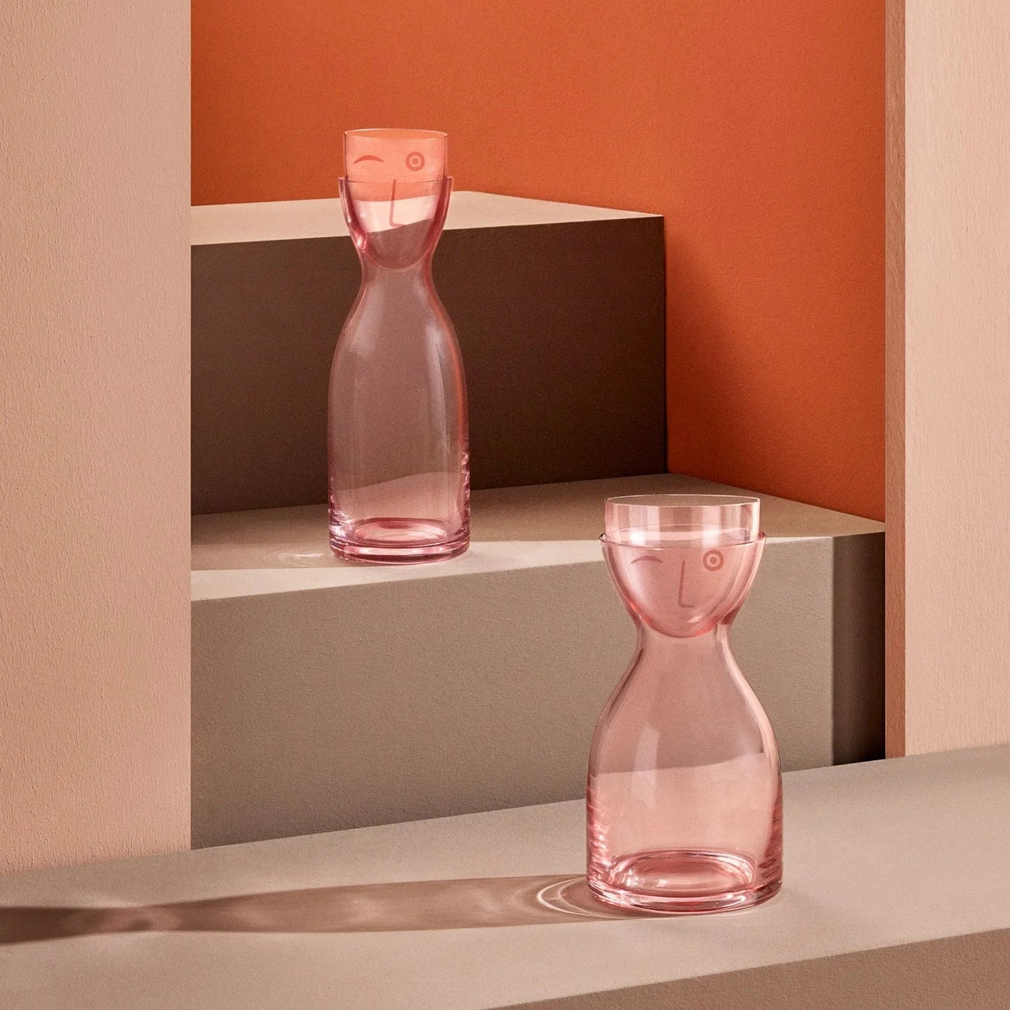 Mr. & Mrs. Night Water Set Tall Dusty Rose