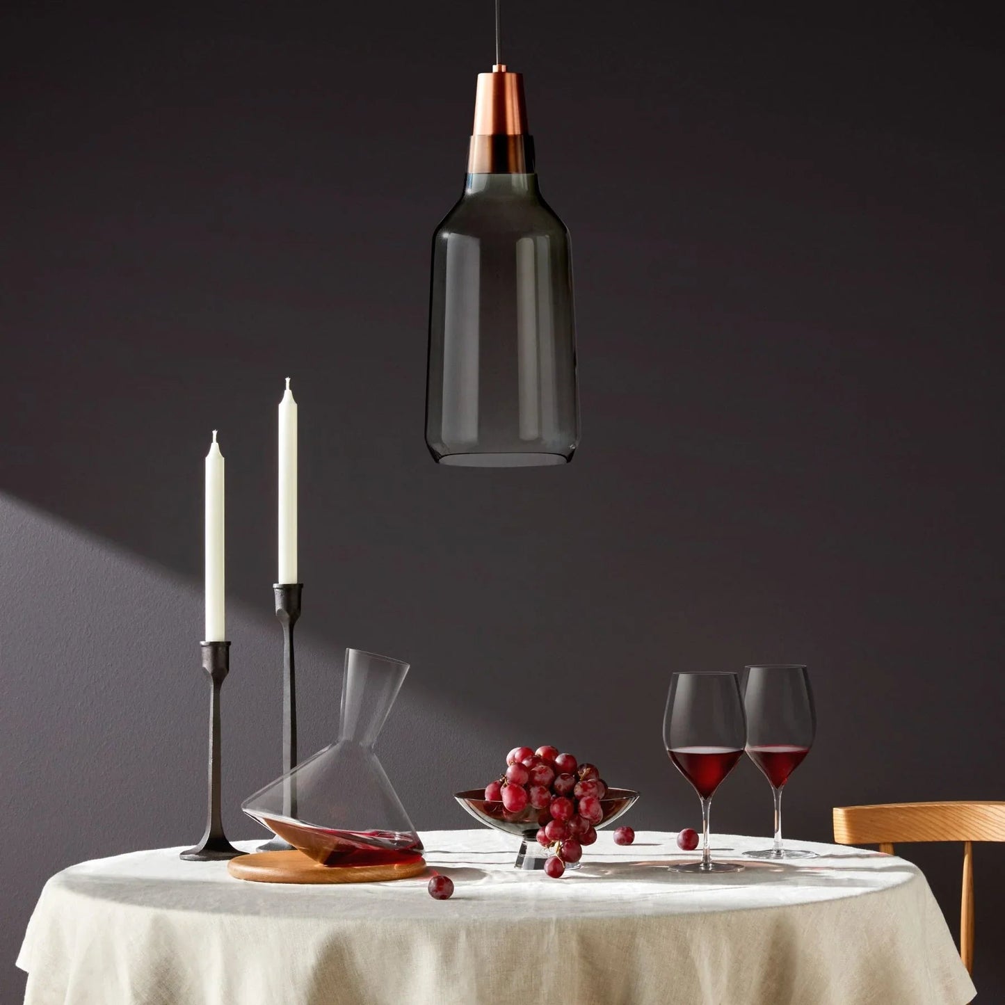 Mono Lamp Smoke with Copper Socket Tall