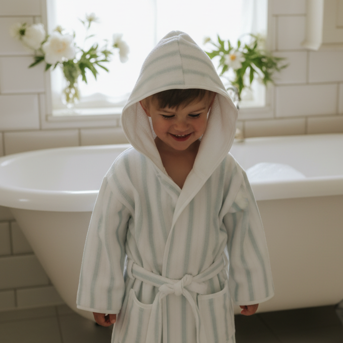 Seaside Stripes Bathrobe - Ocean