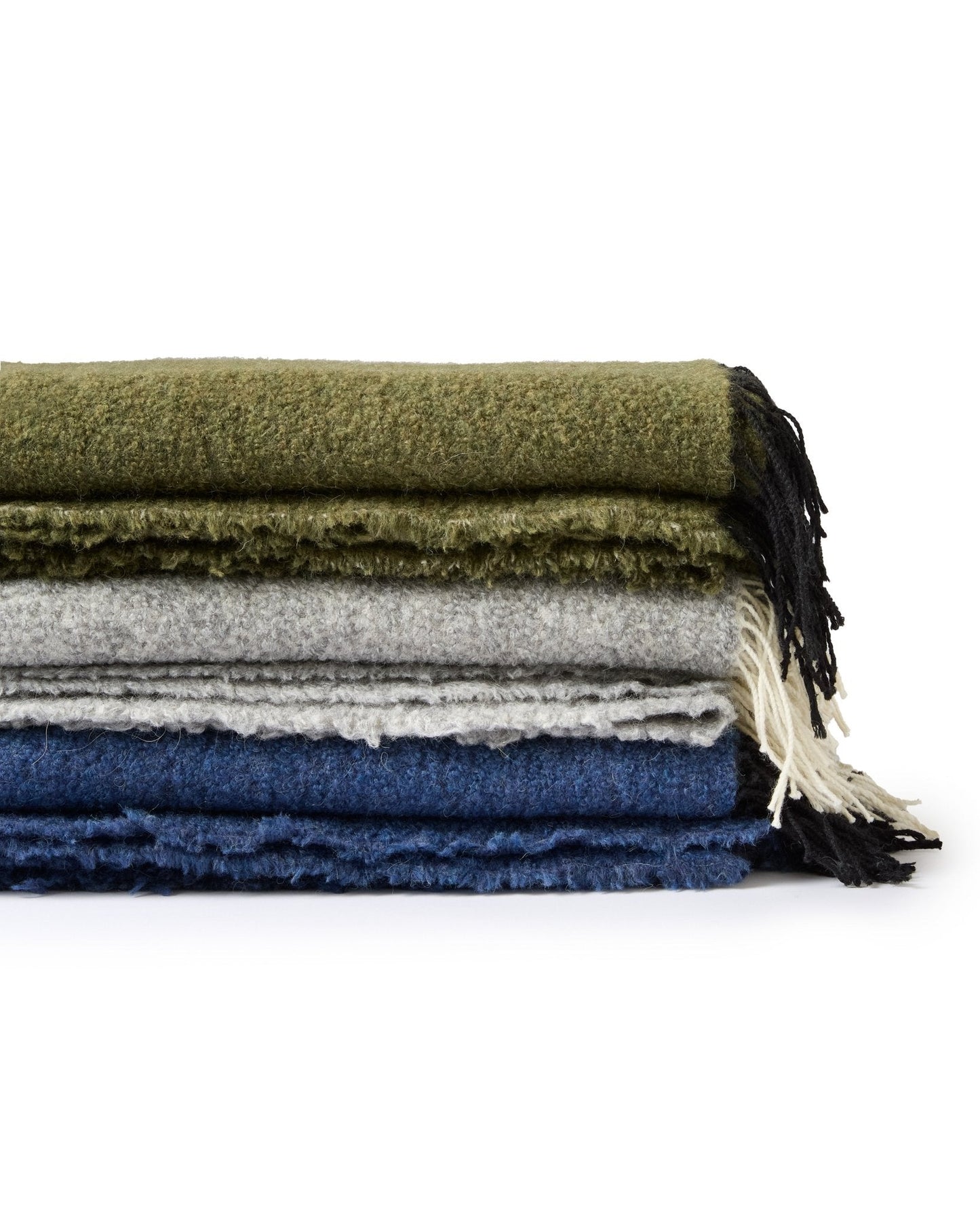 Fringe Bouclé Throw Cobalt