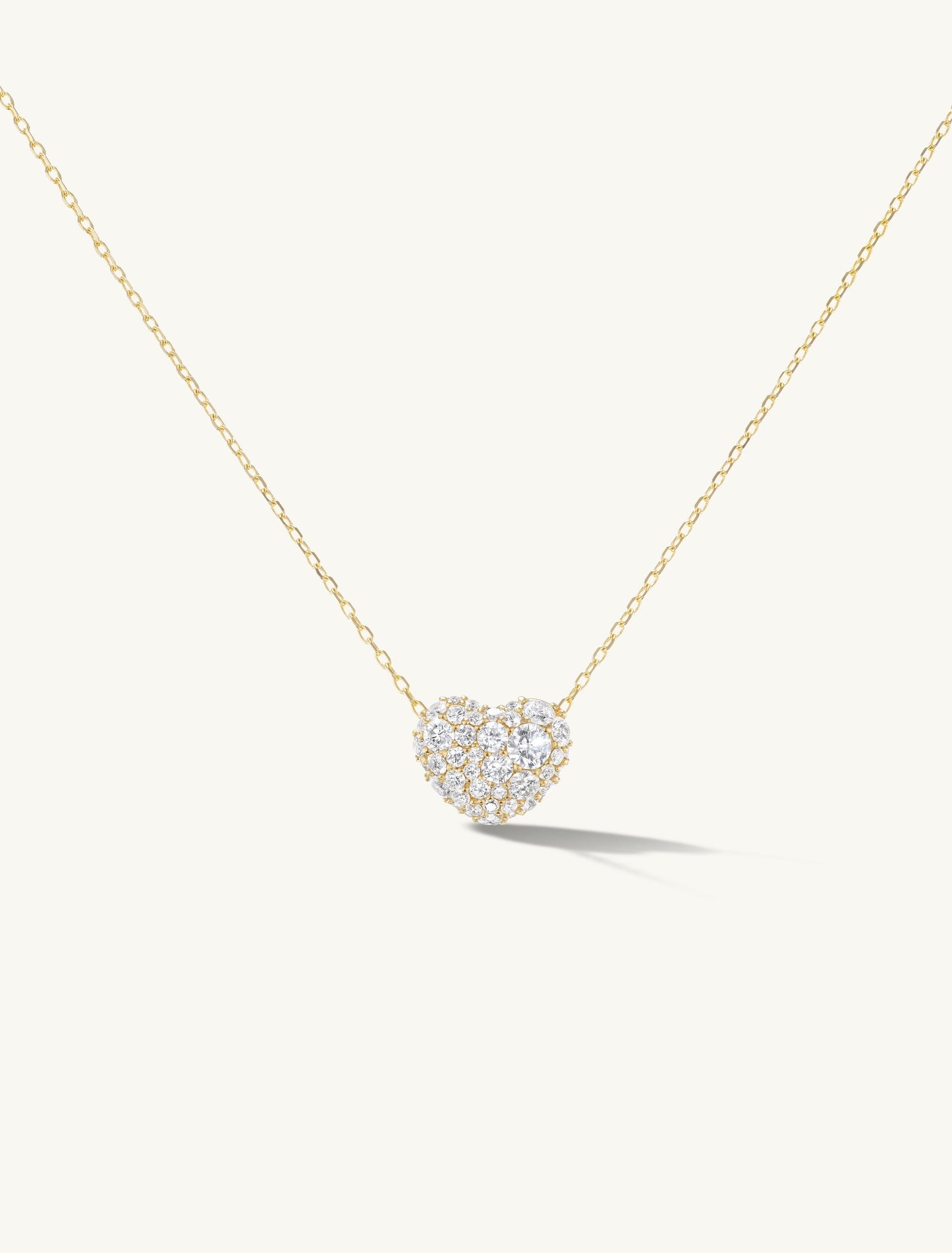 Pave Heart Pebble Pendant