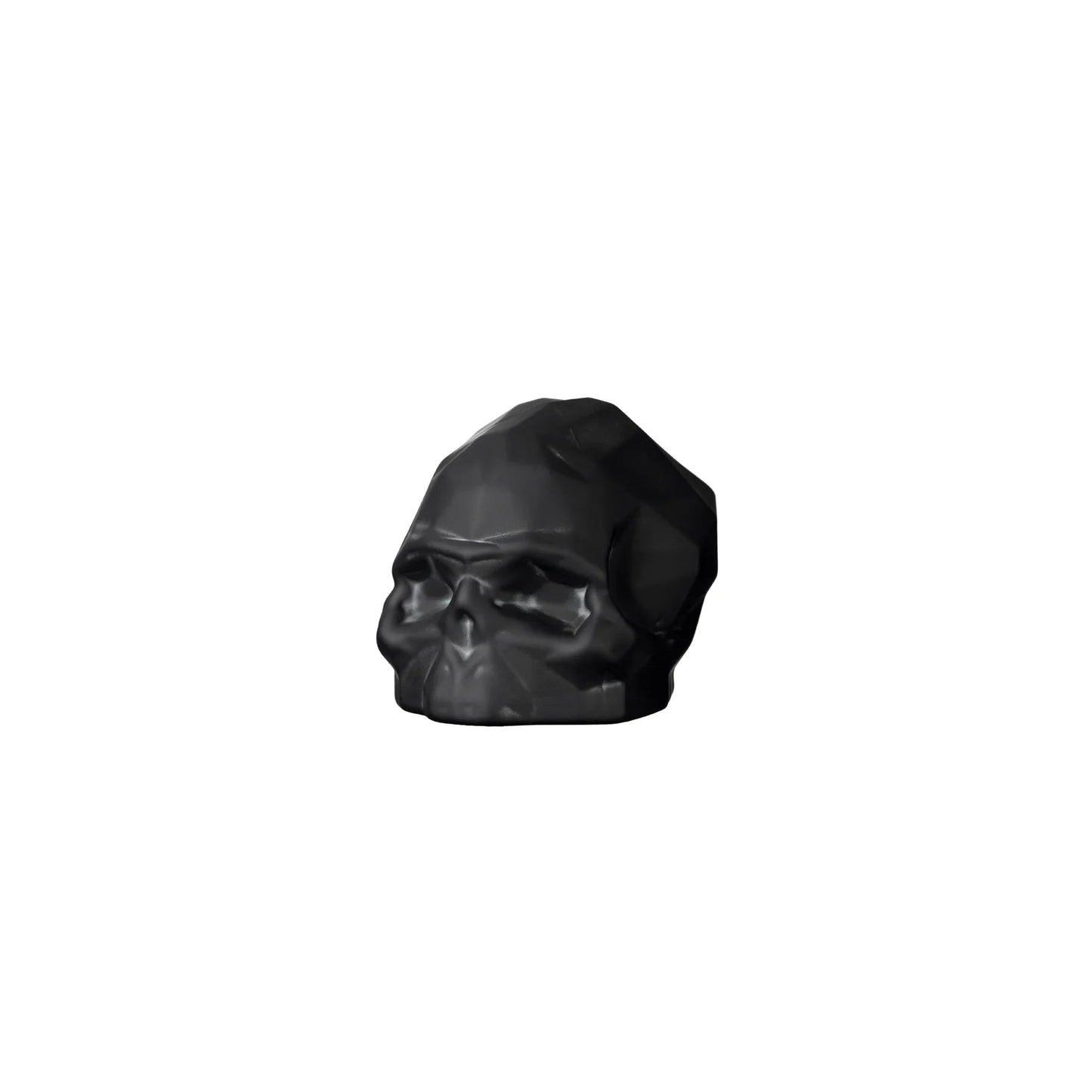 Memento Mori Faceted Skull Sandblasted Black Small