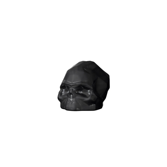 Memento Mori Faceted Skull Sandblasted Black Small