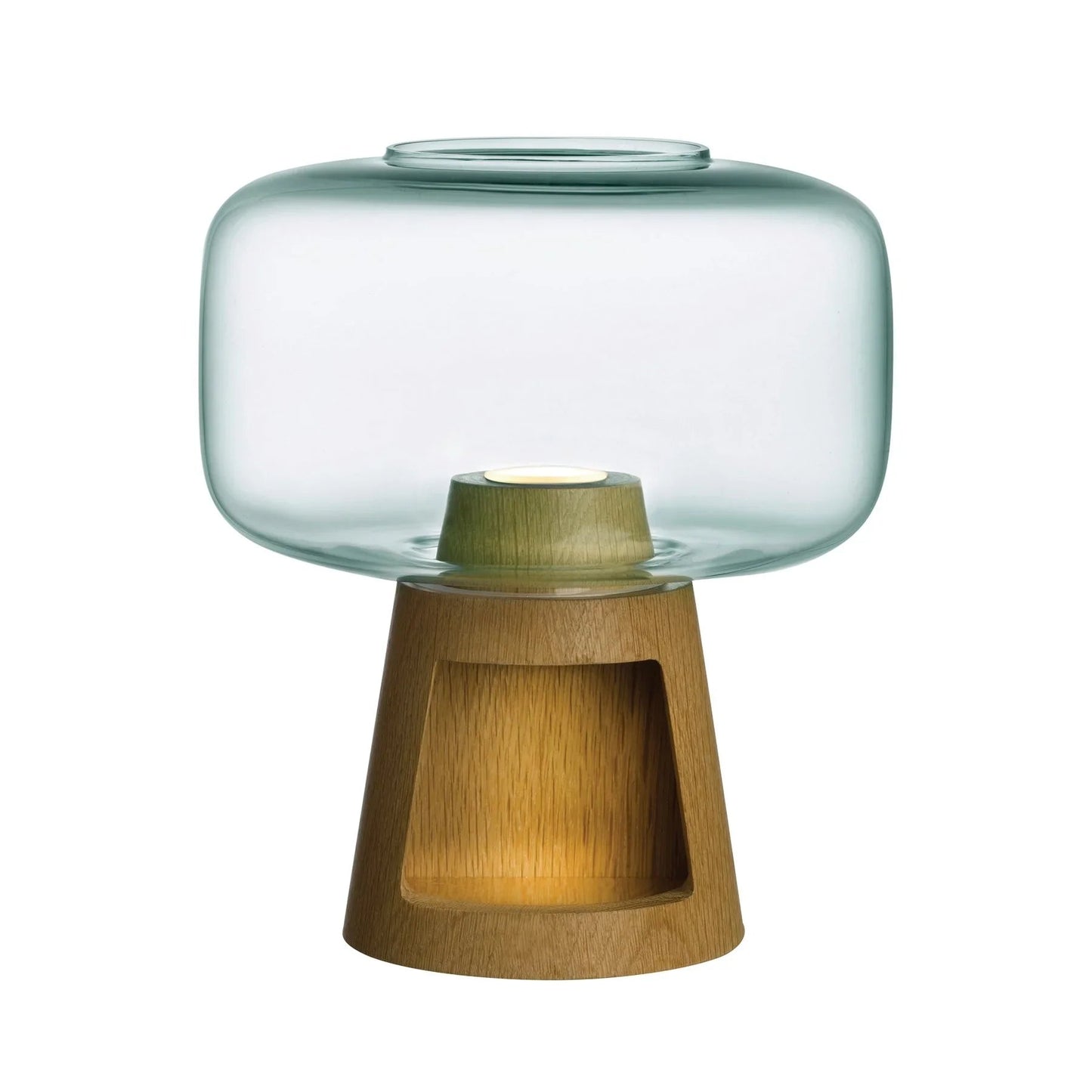 Tree Lamp with Glass and Oak Base