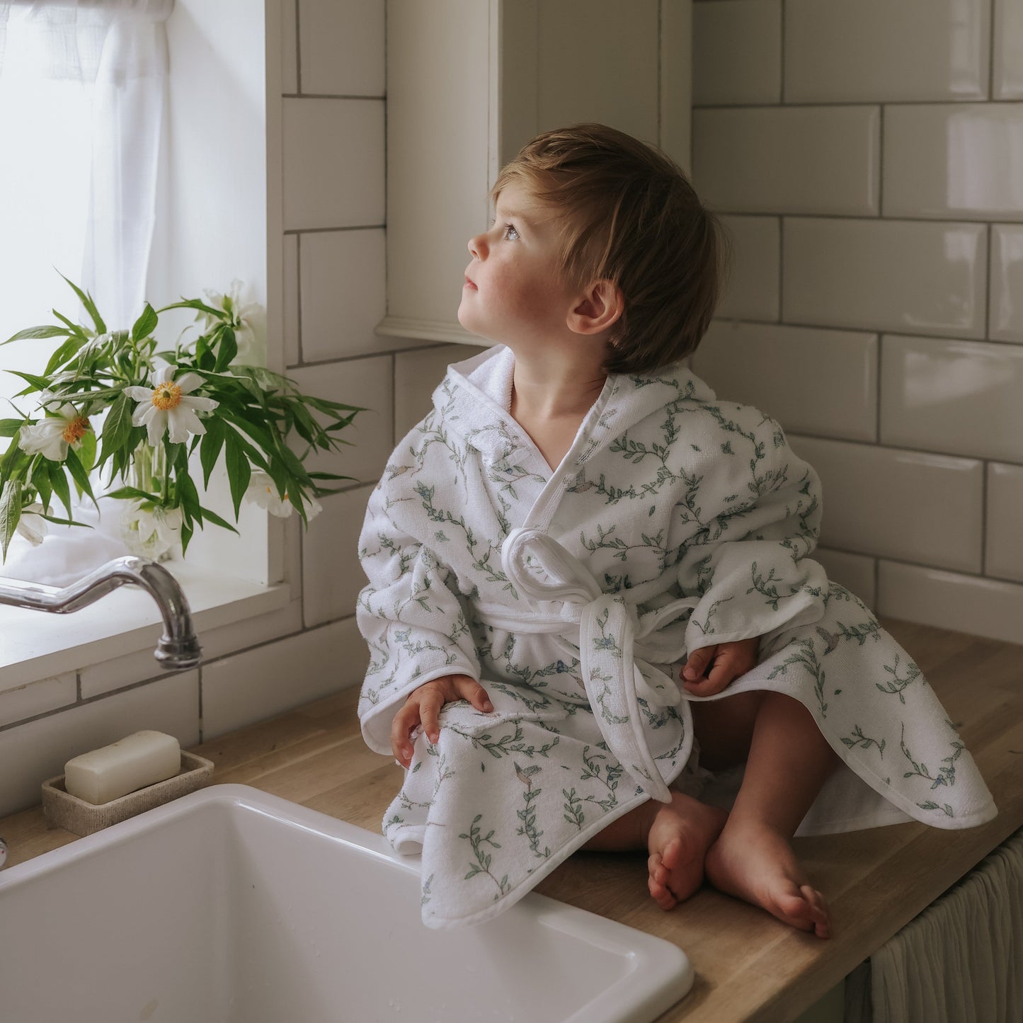 Secret Garden Bathrobe - Ivory