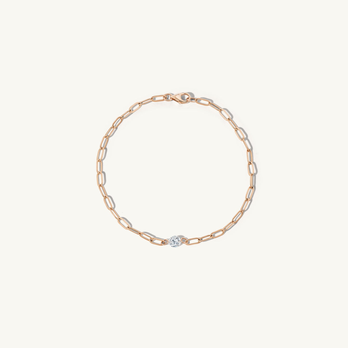 Pierced Diamond Paperclip Bracelet