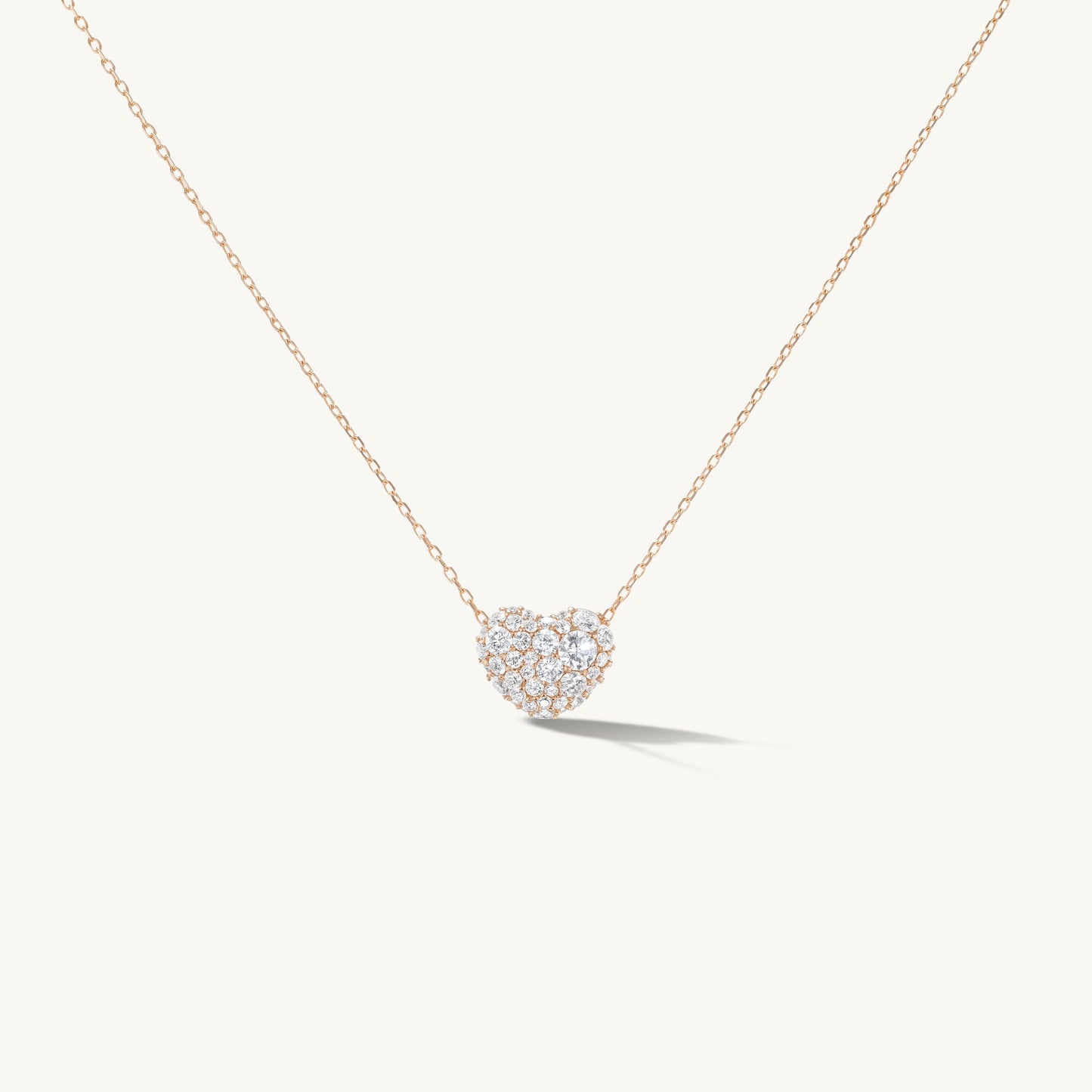 Pave Heart Pebble Pendant