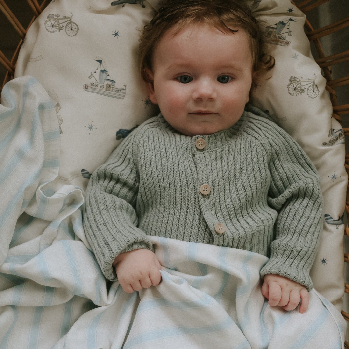 Seaside Stripes Swaddle - Ocean