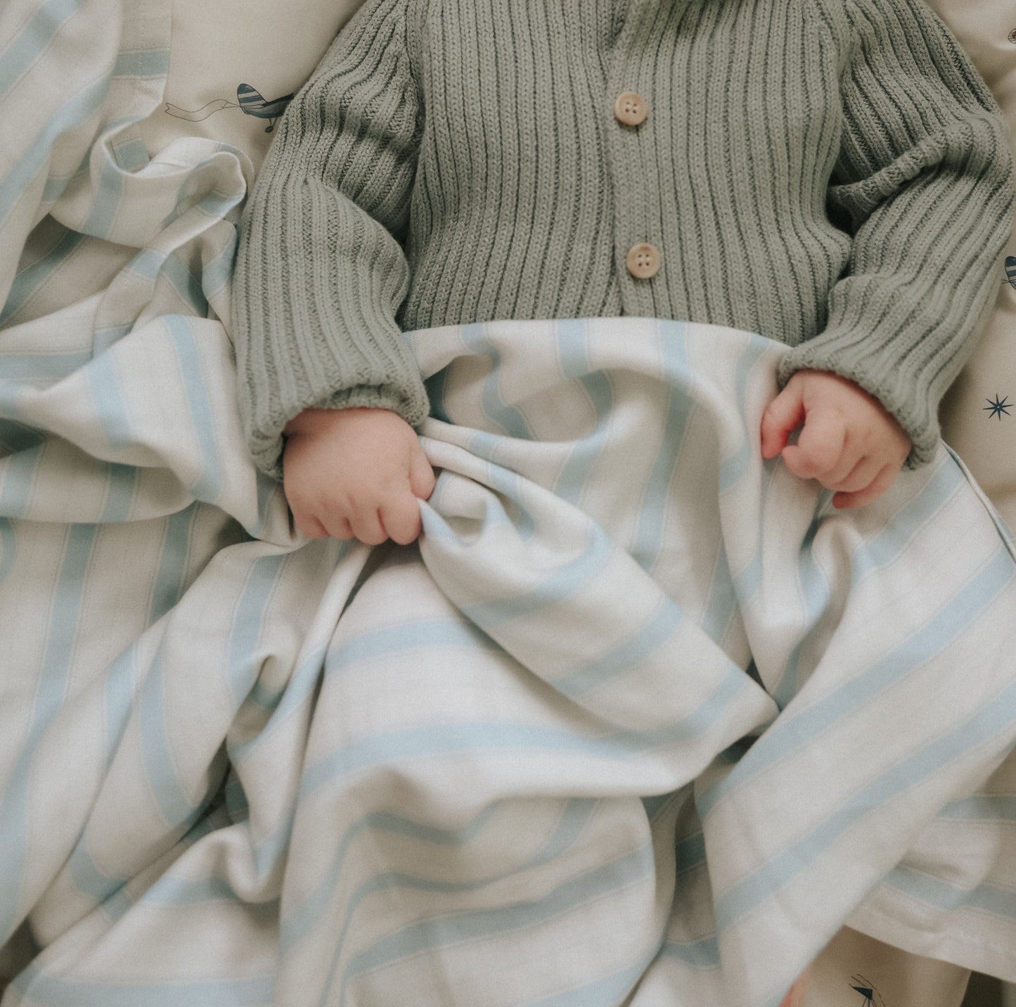 Seaside Stripes Swaddle - Ocean