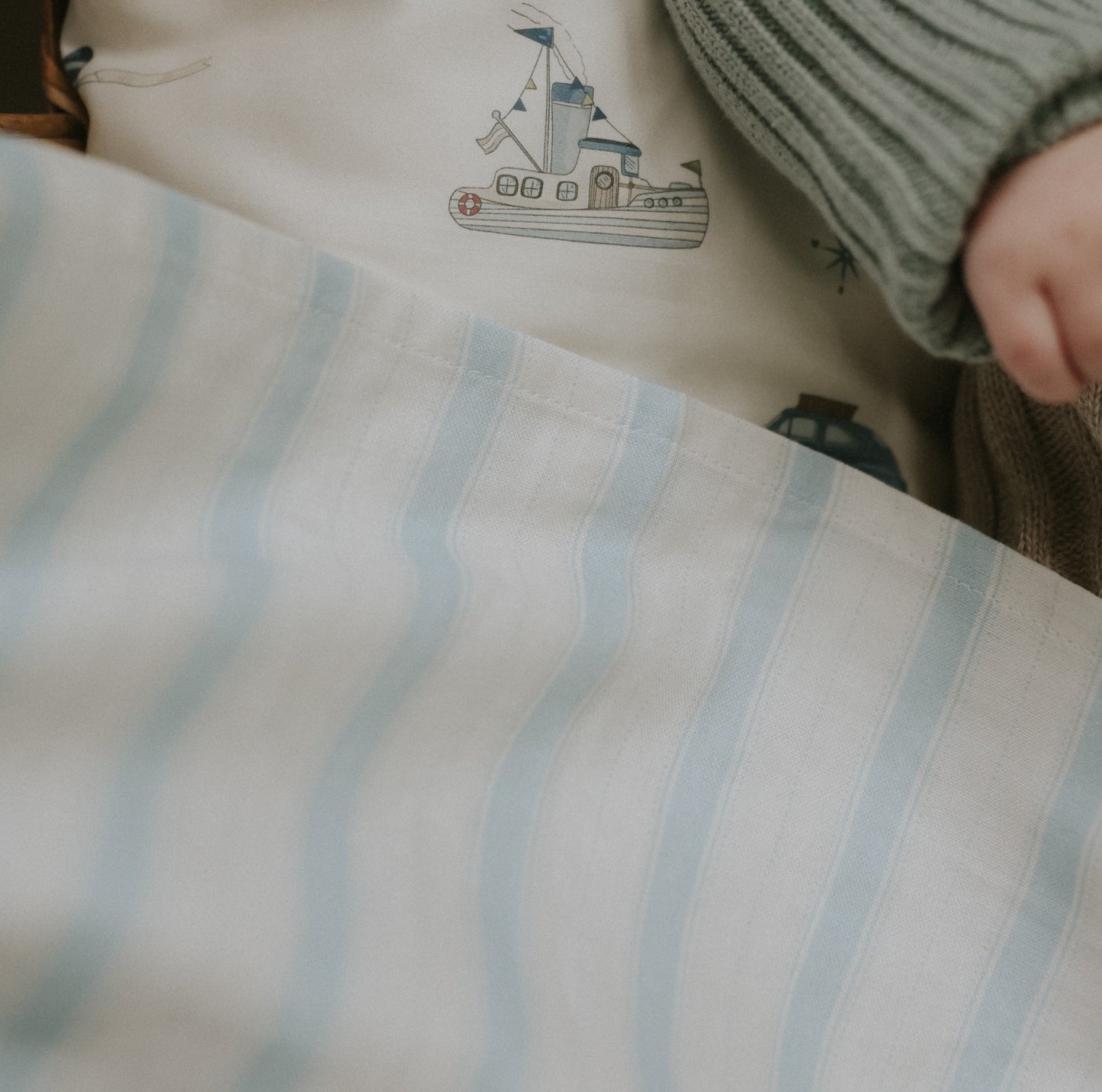 Seaside Stripes Swaddle - Ocean