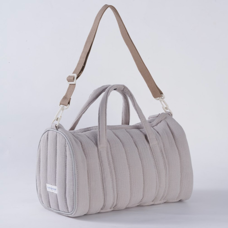 Embroidered Duffle Bag- Gray