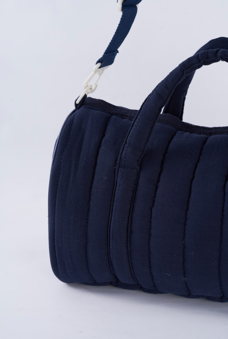 Embroidered Duffle Bag- Gray