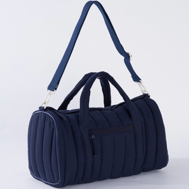 Embroidered Duffle Bag- Gray