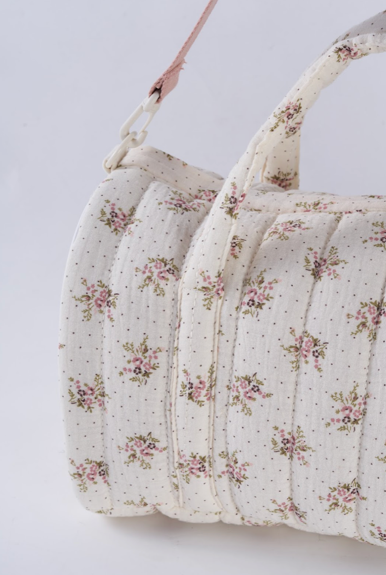 Embroidered Duffle Bag- Gray