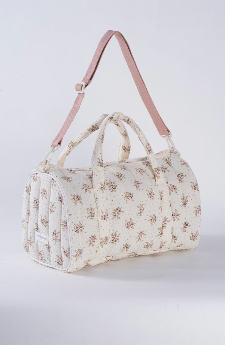 Embroidered Duffle Bag- Gray