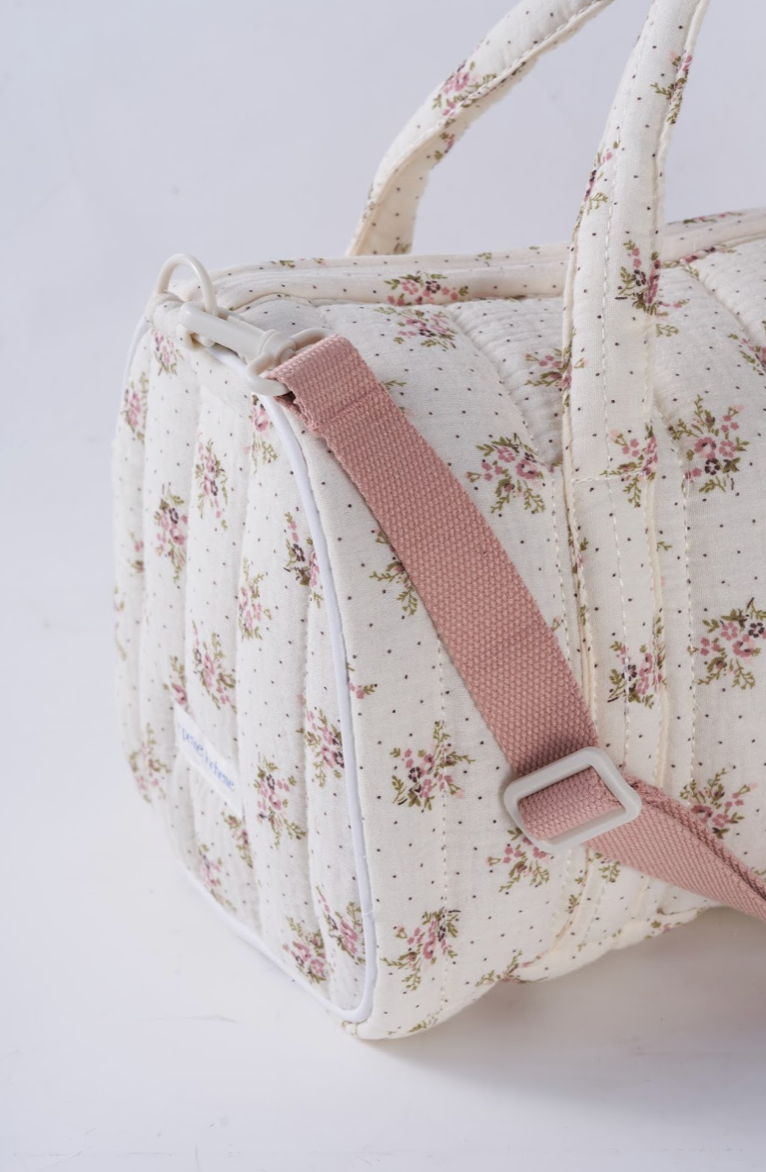 Embroidered Duffle Bag- Gray